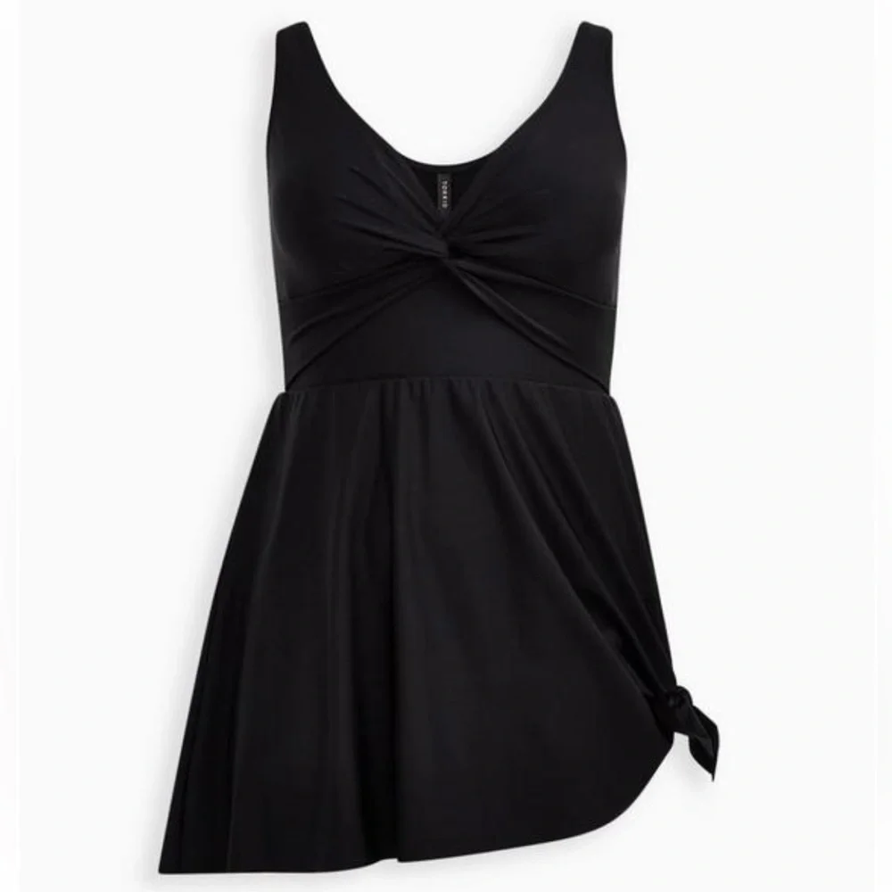 New! Torrid‎ sz 3 Long Wireless Knot Bathing Swim Suit Dress 3X